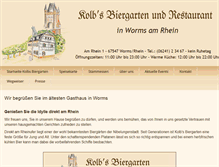 Tablet Screenshot of kolbs-biergarten-worms.de